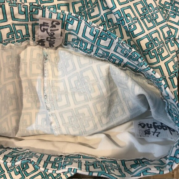 Chico's Turquoise & White Pull On Crop Pants Size L/14 - Picture 9 of 9